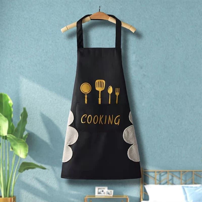 Waterproof Sleeveless Kitchen Apron, Oil-Proof Wipeable Unisex Work Apron