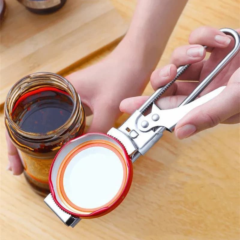 Adjustable Multi-Function Bottle and Jar Opener, Stainless Steel Labor-Saving Kitchen Tool