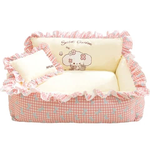 Fluffy Winter Dog and Cat Bed Basket, Warm Mat Sofa
