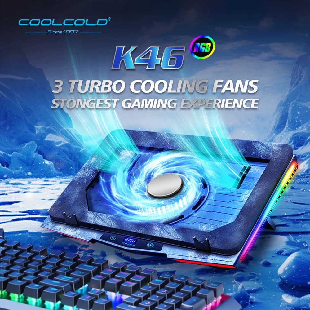COOLCOLD RGB air compression laptop cooling pad
