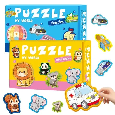 Double-Sided Coloring Jigsaw Puzzle for Kids