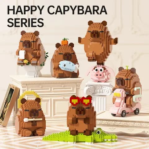 Cute Capybara Building Block Figure, Desktop Decor