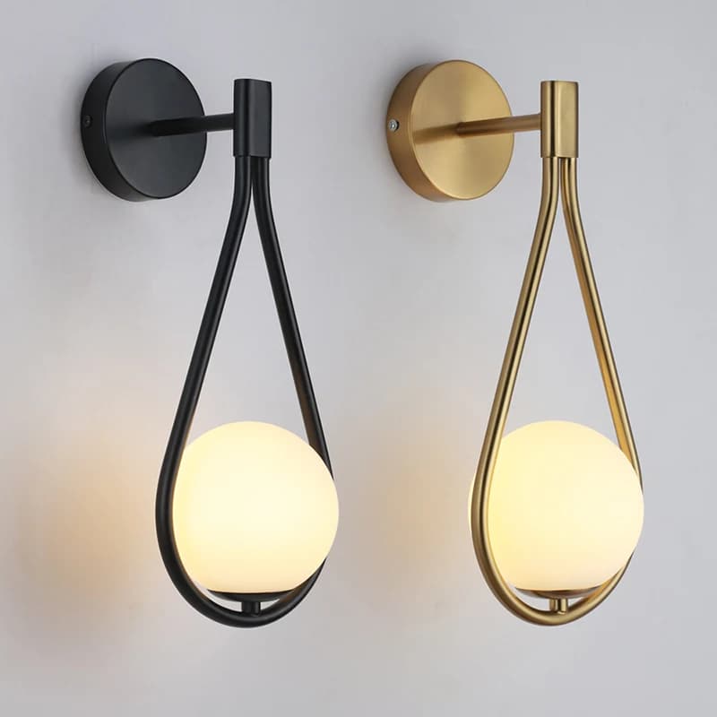 Frosted Glass Ball LED Wall Sconce for Bedroom and Corridor