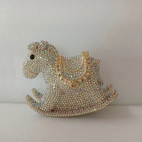 XIYUAN Rocking Horse Rhinestone Evening Clutch Purse