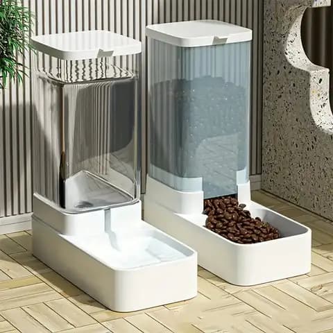 Automatic Gravity Pet Food and Water Dispenser Set
