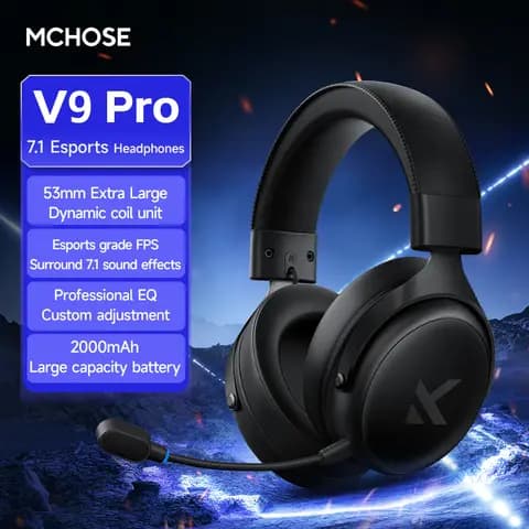 MCHOSE V9 Pro Tri-Mode Wireless Gaming Headset with Microphone