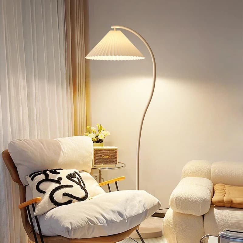 Modern Cream Floor Lamp, 220V LED Standing Light