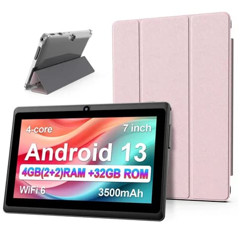 BAKEN 10-Inch Android 13 Tablet, 2GB/32GB, WiFi 6, with Case