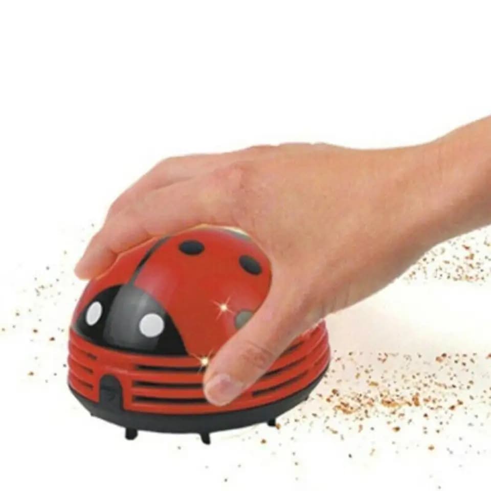 Mini Cute Ladybug Desktop Vacuum Cleaner Dust Collector