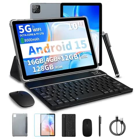 PRITOM TAB11 Android 15 Tablet, 10-Inch, with Keyboard and Mouse