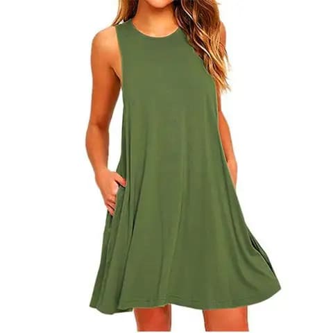 Casual Swing T-Shirt Dress with Pockets, Plus Size