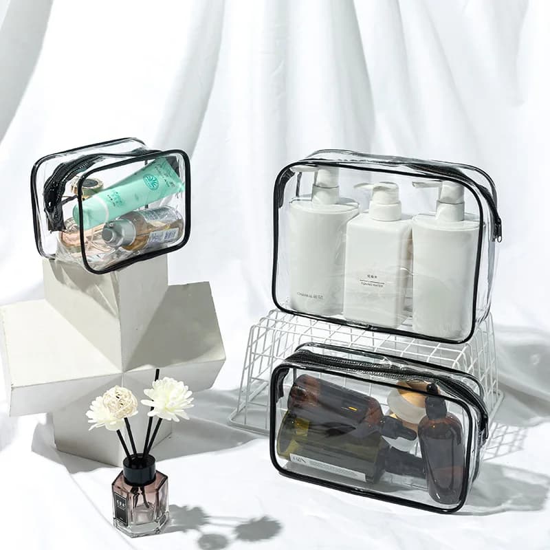 4-Piece Clear Cosmetic Organizer Bag Set