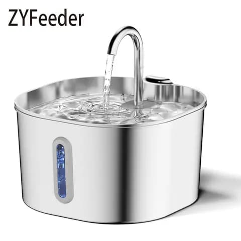 ZYFeeder 2.2L Stainless Steel Automatic Cat Water Fountain